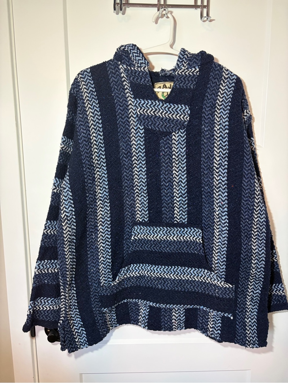 VINTAGE BAJA JOE Navy & Light Blue Striped Hoodie